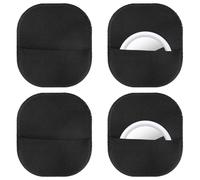 4pcs Holder Sticky Pouch Case for Airtag, Self-Adhesive Stick On Mount Hidden & Protective Sleeve Cover Pocket Sticker for Luggage TV Remote Laptop Backpack Bike & Travel Accessories (Black)