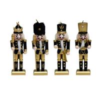 4pcs Holiday Nutcracker Figurine Christmas King Soldier Crafts Doll Desktop Decoration Home Decoration Festival Nutcracker Soldier