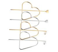 4Pcs Hollow Heart Hair Pins Elegant Long Hair Sticks with Pearl Drop for Wedding Parties and Daily Wear for Women