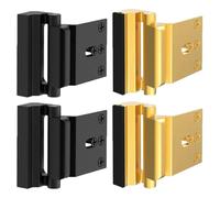4PCS Home Security Door Lock, Door Reinforcement Locks, Safety Door Bolt High-Strength Construction Finish Frame Locks for Inward Swinging Door Latch (GD+BK)