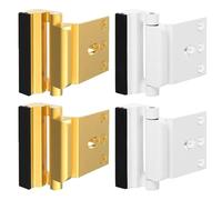 4PCS Home Security Door Lock, Door Reinforcement Locks, Safety Door Bolt High-Strength Construction Finish Frame Locks for Inward Swinging Door Latch (GD+WT)