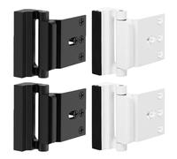 4PCS Home Security Door Lock, Door Reinforcement Locks, Safety Door Bolt High-Strength Construction Finish Frame Locks for Inward Swinging Door Latch (WT+BK)