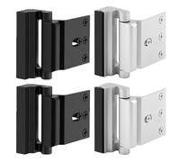 4PCS Home Security Door Lock, Door Reinforcement Locks, Safety Door Bolt High-Strength Construction Finish Frame Locks for Inward Swinging Door Latch (SL+BK)