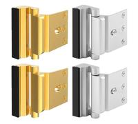 4PCS Home Security Door Locks, Easy to Install, Use Childproof Door Reinforcement Locks, Construction Finish Frame Locks for Home Security Inward Swinging Door Latch (SL+GD)