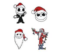 4pcs Horror Halloween Nightmare Before Christmas Pins, Jack Sally Pin for Women, Men (2)