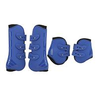 4pcs Horse Front Hind Boots Neoprene Impact Resistant Leg Boots Horse Tendon Boots for Jumping High Speed Sports (Un conjunto de azul delante y detrás L.)