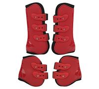 4pcs Horse Leg Guard PU Neoprene Front Hind Horse Tendon Jumping Boots for Equestrian Equipment (Red front and back set L)