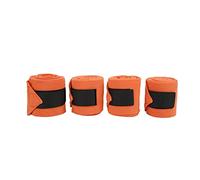 4pcs Horse Leg Wrap Self Adhesive Double Sided Fleece Horse Leg Bandages for Training Exercising (Orange)