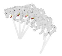 4pcs Horse Shadow Puppet DIY Prop for Puppets Shows White Plastic