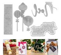 4PCS Hot Foil Plate Christmas Jingle Bell Stars The First Noel The Season to Bell Jolly Metal Foil Plate Dies for Card Making Paper Crafts Embossing Scrapbooking Arts Crafts Handmade Crafts