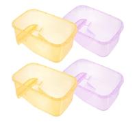 4pcs Household Turtle Tank with Basking Platform and Non Slip Ramp | Plastic Build, Lightweight and Wear Resistant, Easy Water Changes, for Small Amphibious Creatures and Crayfish