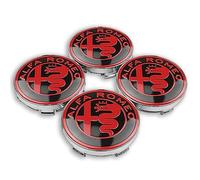 4Pcs Hub Caps for Alfa Romeo 159 156 Giulietta Mito Giulia Spider Brera, Waterproof DustProof Wheel Decoration Cover ABS Plastic Snap-On Durable Wear-resistant 60mm,Red
