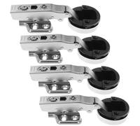 4pcs Hydraulic Glass Door Hinges, Silver Cabinet Hardware | Cold Rolled Steel, Tarnish Resistant Finish, Reliable Mechanism, for Showcase Doors and Office Partitions