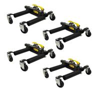 4pcs Hydraulic Wheel Dolly RocwooD Heavy Duty Vehicle Positioning Car 1500LB/680KG Heavy Duty Steel 76KG Car Garage Workshop Dealership Skate Dollies