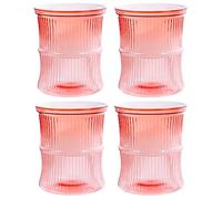 4Pcs Hydroponics Pot Indoor Self Absorbed Watering Planter Pot Semi Hydroponics Flower Pot Clear Flower Pot For Grow Small Potted Plants-Transparent pink