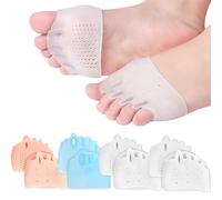 4PCS Hyggear Silicone Toe Separators, Toe Spacers & Metatarsal Pads, Five-hole Honeycomb Forefoot Pads, Hallux Valgus Corrector, Breathable & Soft, Uniex