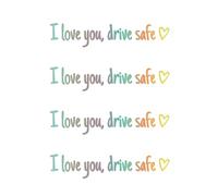 4Pcs I Love You Drive Safe Mirror Sticker, Car Decal with Heart for Rear View Mirror, Safety Reminder Reflective Sticker, Valentines Christmas Gifts for Her Him, New Driver, Women, Men(Colorful)