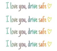 4Pcs I Love You Drive Safe Mirror Sticker,I Love You Drive Safe Decal,Durable Windshield Rearview Letter S/ticker,Funny C/ar S/ticker,Car Mirror Stickers,I L/ove You D/rive S/afe S/ticker,Colorful