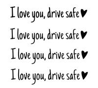 4pcs I Love You Drive Safe Mirror Sticker, Love Stickers Car Mirror Stickers, Drive Safe Waterproof Sticker, Easy to Use & Wide Uses, Gift for Couples Husband Wife (A-)