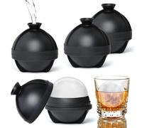 4PCS Ice Ball Maker, Ice Cube Moulds Silicone,Ice Ball Mould with Leak Proof Lid, Sphere Ice Cube Mould Easy to Pop Out,Round Ice Cube Ball Mould Perfect for Freezer Whiskey, Gin, Cocktails