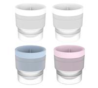 4Pcs Ice Ball Mould, Whisky Ice Ball Moulds, Easy to Demold Round Cube Moulds, Great for Kids with Candy Pudding Jelly Milk Juice Chocolate Mould Or Cocktails Whiskey, White, Pink and Blue