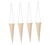 4pcs Ice Cream Cone Flower Box Portable Plastic Khaki Cone Shaped
