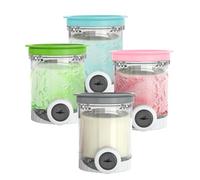 4PCS Ice Cream Containers, for Ninja Creami Tubs, Creami Swirl Pints and Lids, Ice Container Accessories Compatible with Ninja NC700 NC701 Series Ice Cream Maker, BPA Free & Dishwasher Safe, 4 Colors