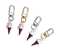 4pcs Ice Cream Keychain Wallet Key Holder Wallet Keychain Birthday Party Bag Filler Creative Keychain Going Away Keychain Creative Key Ring Birthday With Diamond Handbag Alloy