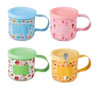 4pcs Ice Cream Pint Sleeves, Neoprene Prints Reusable Insulated Sleeve Cover with Handle Spoon Holder for Ninja Creami 16oz Ice Cream Pints (4 Styles)