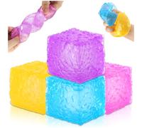 4PCS Ice Cube Fidget Toys, Square Cube Honeycomb