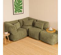 4Pcs Icon Noa, 2X Corner, 1X Recliner, 1X Slab, Jumbo Cord Sage Green