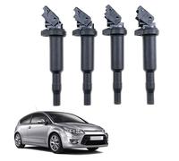 4Pcs Ignition Coil Packs Compatible for Citroen C3 C4 C5 DS3, for Mini R55 R56 R57 R58 R59 R60, for Peugeot 207 CC 2008 Replace# UF592, UF571, 221504470, 12137551049, 12137562744, 12137571643