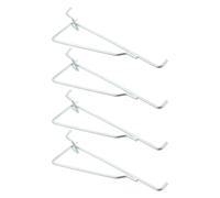 4pcs Inch Pegboard Shelf Hooks for 1/4 Inch Boards, Metal | Silver Finish, Reconfigurable Layout, Quick Setup, for Grid Rack, Storage Bins, Home and Retail Display