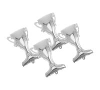4pcs Inch Silver Trophy Aluminum Foil Balloon | Delicate Eye Catching Shape, Reusable Layout Prop for Football Parties, Sports Banquets and Balloon Arches