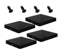 4pcs Inch Square Plastic Pyramid Fence Post Cap for Outdoor Posts | Sloped Drainage Angle, Tight Weatherproof Seal, Black Finish, for Fir Porch Gate Posts