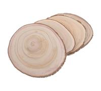 4pcs Inch Unfinished Wood Slice Rounds for Wedding Centerpieces | Natural Wood Texture, Year Ring Pattern, Rustic Coffee Finish, Easy to Carve and Color, Farmhouse Decor