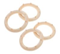 4pcs Inch Unfinished Wooden Hoops for Wind Chime Makers and Crafters | Pre Drilled Side Holes, Smooth Raw Surface, Mini Jump Rings Included, Boho round Frames for Dreamcatchers