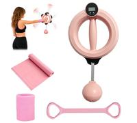 4Pcs Infinity Hoop Set with Counter, Home Shoulder Chest Buttocks Workout Exercise with Weighted Ball, Arm Exerciser Strengthener Fitness Equipment for Home Use Men Women