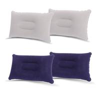 4Pcs Inflatable Pillows for Camping,Ultra-light Portable Camping Pillows for Adults Soft Pvc Flocked Surface Blow Up Pillow for Traveling Hiking Beach Back Lumbar Support Pillow for Office Fishing