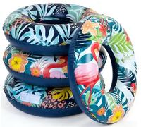 4PCS Inflatable Tube Pool Float Large Pool Float for Adults Inner Tube Swimming Pool Swim Rings Pool Lounger Float for Pool Party & Summer (Hawaiian)