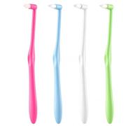 4PCS Interdental Brushes, Single Tufted Toothbrush for Braces Cleaning, Braces Toothbrush-Tooth Picks Floss Sticks for Wisdom, Gaps, Gumline and Hard to Reach Areas (Blue/Green/White/Pink)