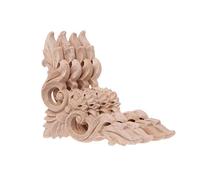 4pcs Intricate Wood Carving Corner Frame Long Applique Designing Unpainted for Furniture and Figurines for Home Decorations