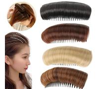 4pcs Invisible Fluffy Hair Pads, Blonde Invisible Fluffy Hair Pads, Bun Invisible Wig Clips, Natural Bun Hair Clips