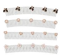 4pcs Invisible Hair Fixer Comb Holder, Metal U Shape for Curly Wavy | Hair Finishing Fixer Comb, Discreet Decorative Accents, All-day Durability, for Bridesmaids