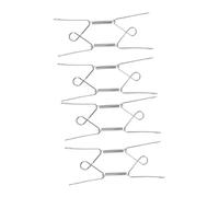 4pcs Invisible Spring Plate Hanger with W Wire Stainless Steel Silver