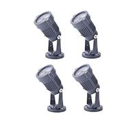 4pcs IP65 Waterproof Lighting Garden Lights - 3W Lawn Lighting, LED Outdoor Spotlight floodlight, Advertising Signs Projection disc Spotlight (Color : Warm White, Size : 3w(85-265V))