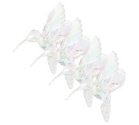 4pcs Iridescent Hummingbird Ornament Acrylic Flying Bird Hanging Decor
