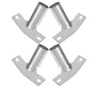 4pcs Iron Broom Head Bracket Connector for Wooden Handles, Silver | Stable Fit for Loose Heads, Comfortable Grip and Wobble Reduction, Household Cleaning and Floor Sweeping