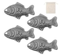 4Pcs Iron Fish Steamer,Lucky Iron Fish Shape Cook Accessory Safe Cooking Gadget for Vegans Athletes Pregnant Women & Kids Fight Anemia & Deficiency