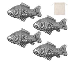 4Pcs Iron Fish Steamer,Lucky Iron Fish Shape Cook Accessory Safe Cooking Gadget for Vegans Athletes Pregnant Women & Kids Fight Anemia & Deficiency